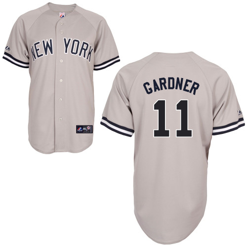 Brett Gardner #11 MLB Jersey-New York Yankees Men's Authentic Replica Gray Road Baseball Jersey